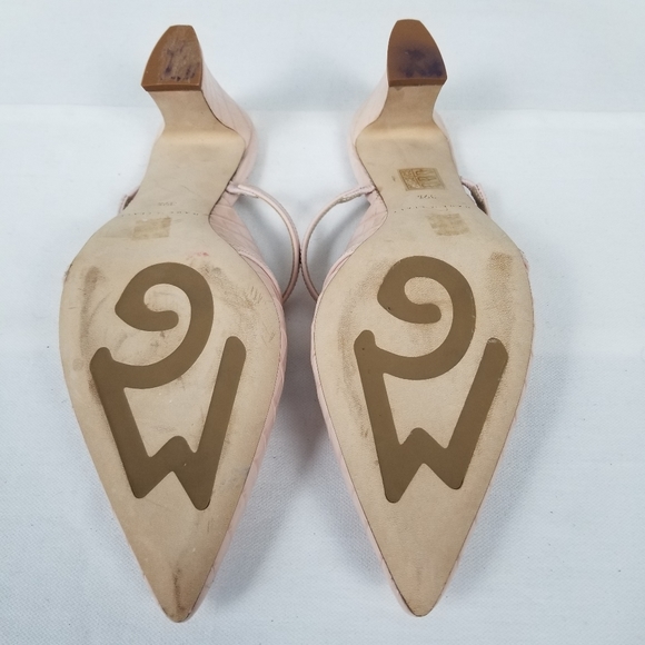 M. Gemi The Catalina Slip-On Mule Pump in Embossed Pale Pink Leather Sz 39.5 - Picture 9 of 15